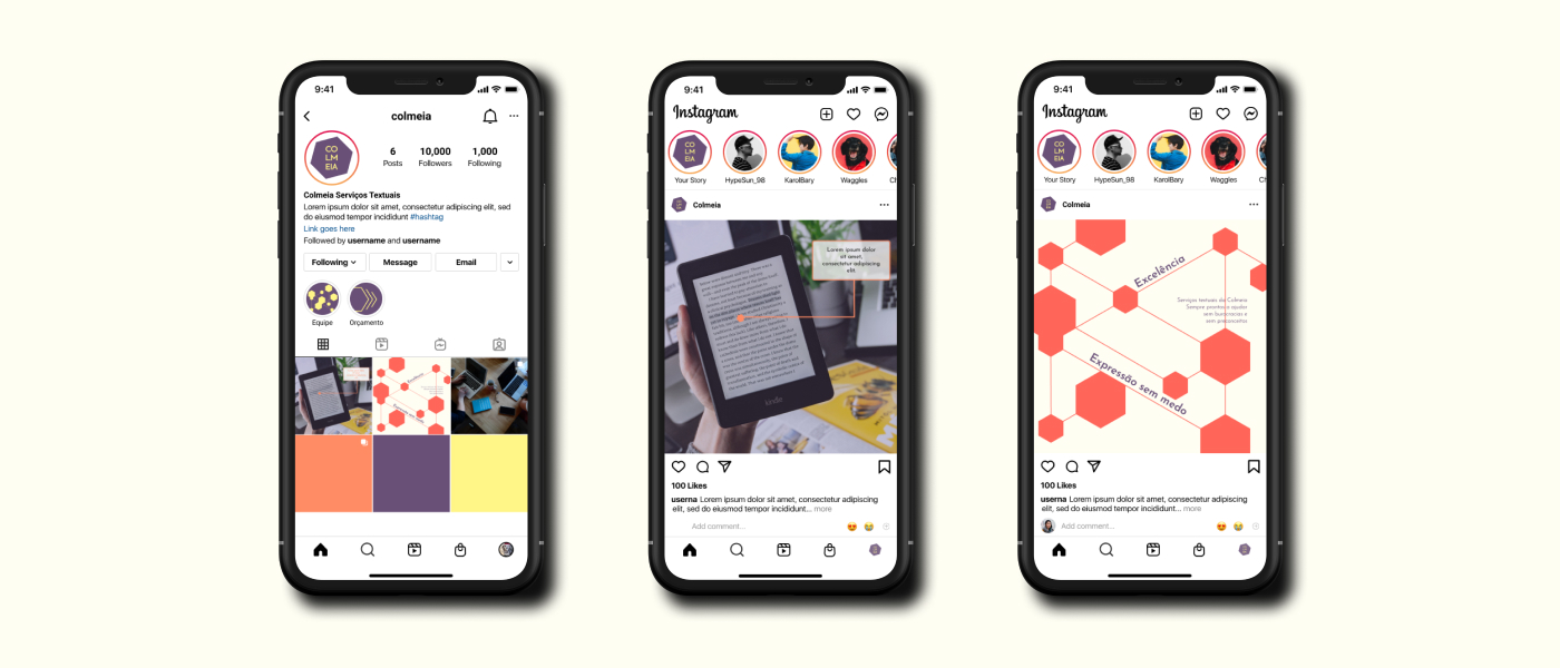 Colmeia - Diretrizes para redes sociais e Instagram