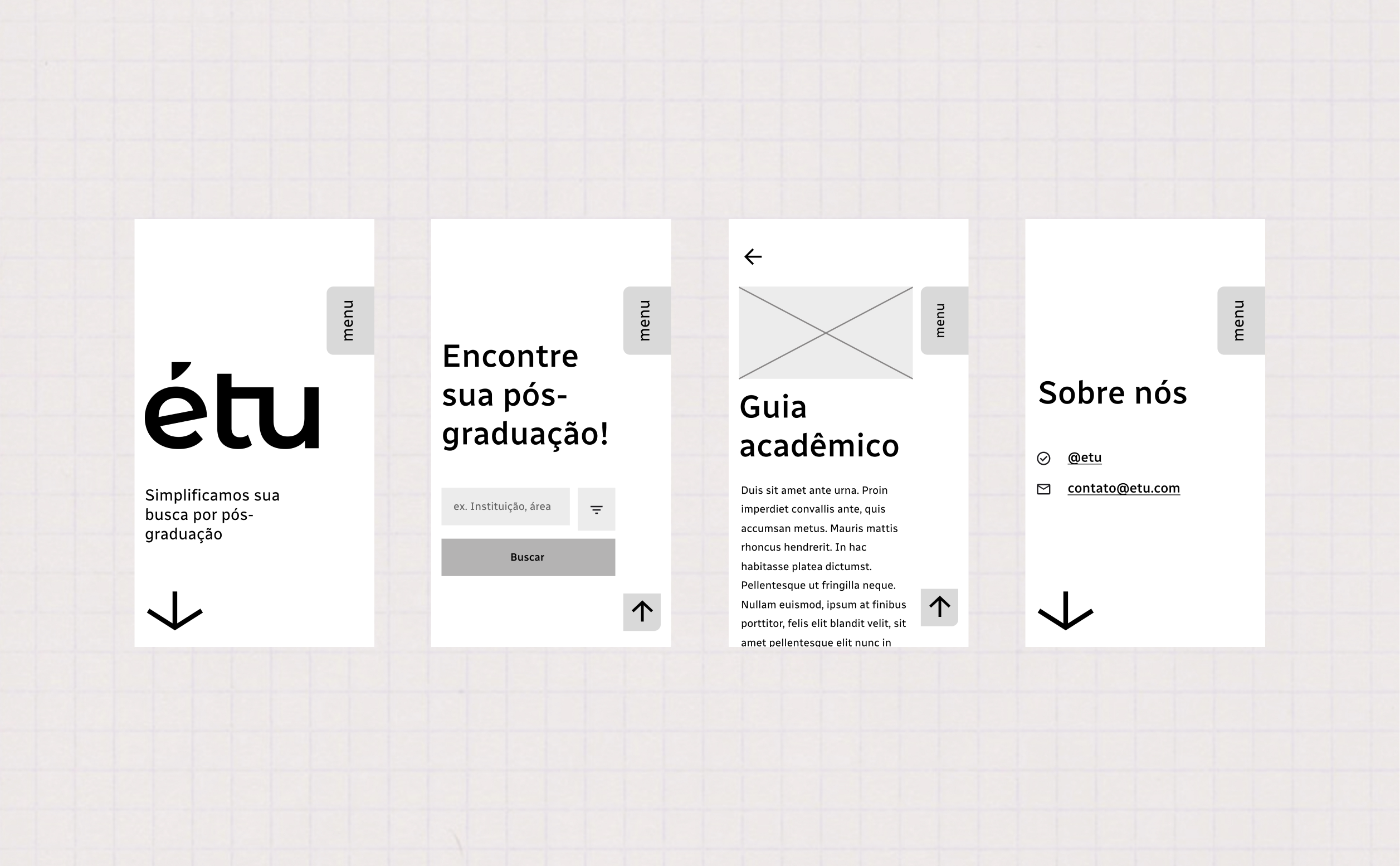 Etu - wireframes
