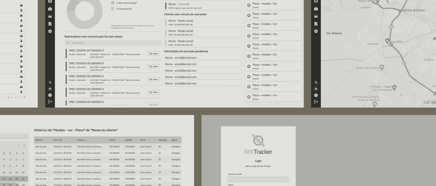 Iris Tracker - wireframes